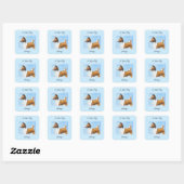 Sticker Carré Peinture Basenji - Belle Art Original (Feuille)