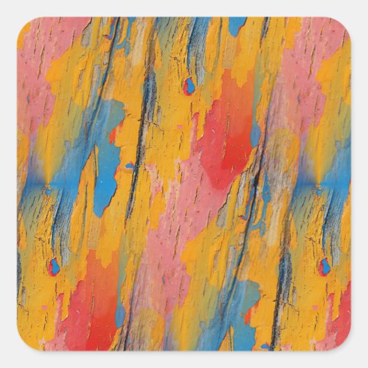 Sticker Carré Peinture colorée (Devant)
