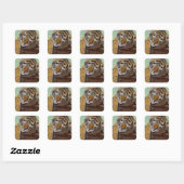Sticker Carré Peinture Cute Sleeping Tiger Cub (Feuille)