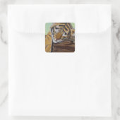 Sticker Carré Peinture Cute Sleeping Tiger Cub (Sac)