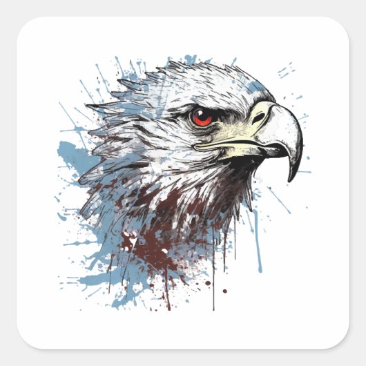 Sticker Carré Peinture d'aigle (Devant)