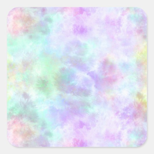 Sticker Carré Peinture d'aquarelle Pastel Rainbow Cravate-Dye (Devant)