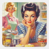 Sticker Carré Peinture de cuisine rétro (Devant)