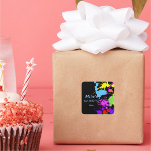 Sticker Carré Peinture de néon Splatter coloré