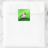 Sticker Carré Peinture de poulet conviviale (Sac)