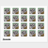 Sticker Carré Peinture de Sugar Glider (Feuille)