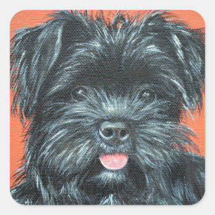 Sticker Carré Peinture de Yorkshire Terrier