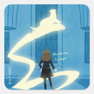 Sticker Carré Peinture du Patronus d'Hermione Granger