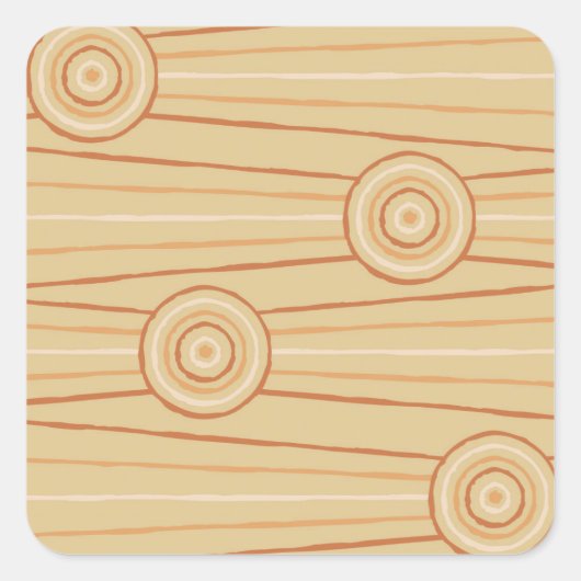 Sticker Carré Peinture en ligne et en cercle autochtone (Devant)