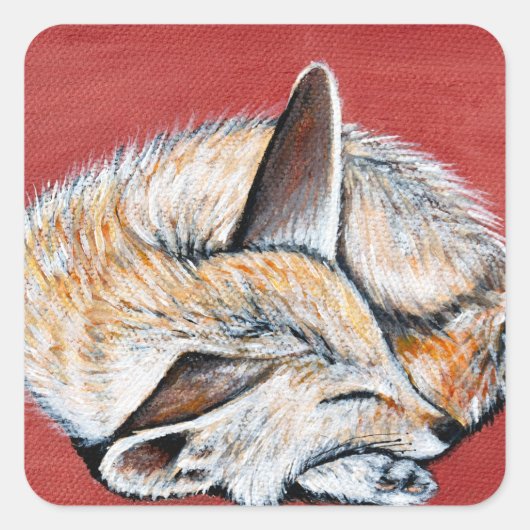 Sticker Carré Peinture Fennec Fox (Devant)