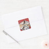Sticker Carré Peinture Fennec Fox (Enveloppe)