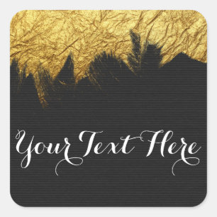Sticker Carré Peinture Glam Or sur Noir - Boutique de Styliste M