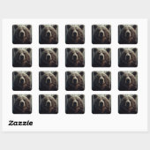Sticker Carré Peinture grizzli (Feuille)