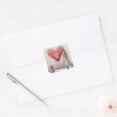 Sticker Carré Peinture I Love You Heart Mural (Enveloppe)