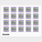 Sticker Carré Peinture Iris Violet - Art Fleur Originale (Feuille)