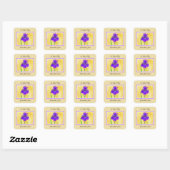 Sticker Carré Peinture Iris Violet - Art Fleur Originale (Feuille)