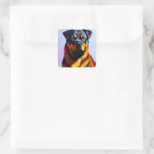 Sticker Carré Peinture Rottweiler (Sac)
