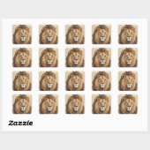 Sticker Carré Peinture vintage au lion (Feuille)