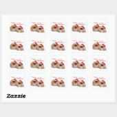 Sticker Carré Pékinois Noël (Feuille)