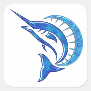 Sticker Carré Pélerin bleu tropical