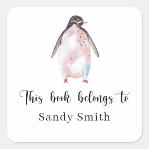 Sticker Carré Penguin - Ce livre appartient à