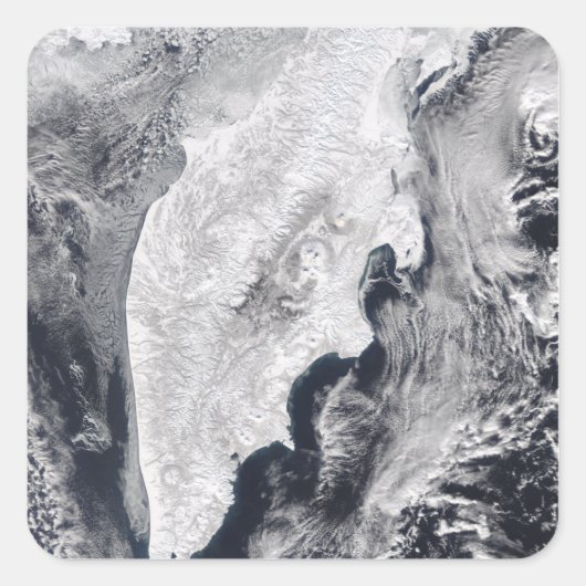 Sticker Carré Péninsule du Kamchatka, Russie orientale (Devant)