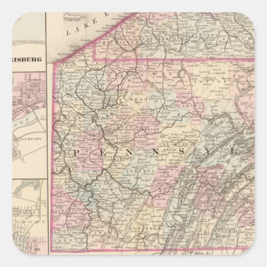 Sticker Carré Pennsylvanie 4 (Devant)