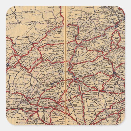 Sticker Carré Pennsylvanie 5 (Devant)