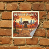 Sticker Carré Pennsylvanie vintage