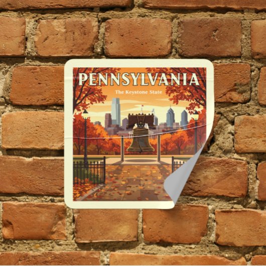Sticker Carré Pennsylvanie vintage