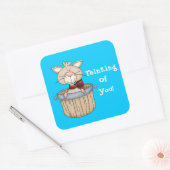 Sticker Carré Penser à vous caricaturiste (Enveloppe)