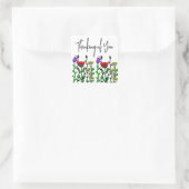 Sticker Carré Penser à vous jolies fleurs (Sac)