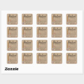 Sticker Carré Pensez-Nous En Carton Calendrier Enregistrer La Da (Feuille)