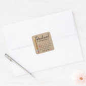 Sticker Carré Pensez-Nous En Carton Calendrier Enregistrer La Da (Enveloppe)