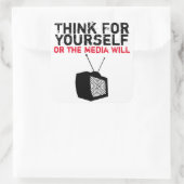 Sticker Carré Pensez-vous : TV hypnotisée (Sac)