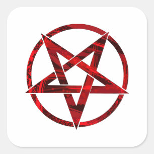 Sticker Carré Pentagram Red Devil