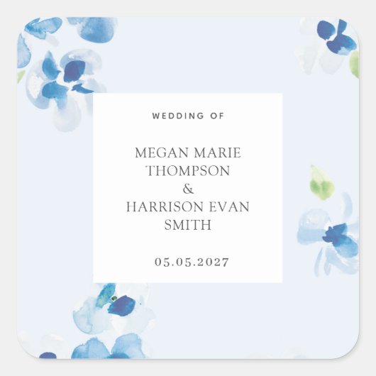 Sticker Carré Peonies élégant coin fleur (Devant)