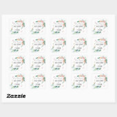 Sticker Carré Peonies romantiques Mariage Enveloppe Phoques (Feuille)