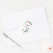 Sticker Carré Peonies romantiques Mariage Enveloppe Phoques (Enveloppe)