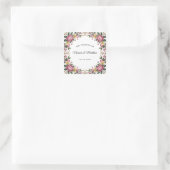 Sticker Carré Peonies roses Rococo Mariage cadre (Sac)