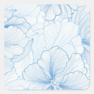 Sticker Carré Peony vintage : Motif Floral sans joint