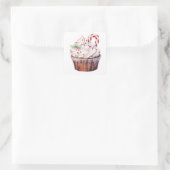 Sticker Carré Pepperment de Noël Rouge blanc (Sac)