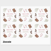 Sticker Carré Peppermint Bark Kit Recette cadeau de vacances (Feuille)