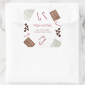 Sticker Carré Peppermint Bark Kit Recette cadeau de vacances (Sac)