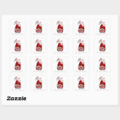 Sticker Carré Peppermint Scandinavian Gnome Merry Christmas (Feuille)