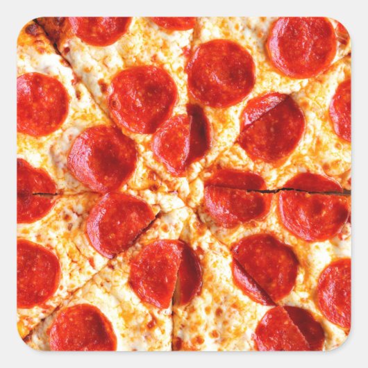 STICKER CARRÉ PEPPERONI PIZZA (Devant)