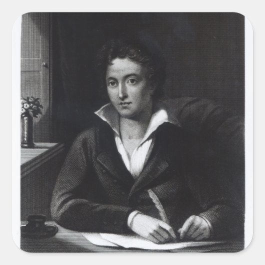 Sticker Carré Percy Bysshe Shelley, gravée par William Holl (Devant)