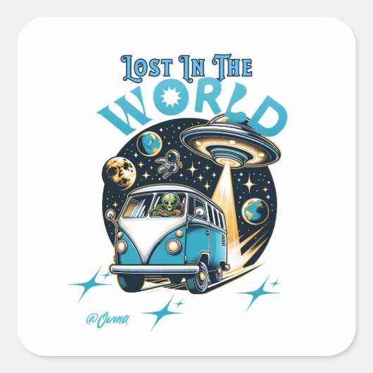 Sticker Carré Perdez-vous dans le mot avec ce magnifique (Devant)