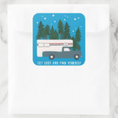 Sticker Carré PERDEZ-VOUS ET TROUVEZ-VOUS Camper Camper RVing (Sac)
