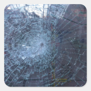 Sticker Carré Perdu -- avec le verre et la carte cassés